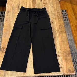 Carole Wren Cargo Black Wide-Leg Women's dress work Pants trousers 12 EUC